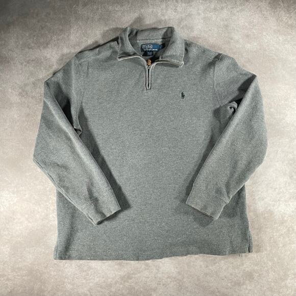Polo by Ralph Lauren Grey Cozy Quarter Zip Pullover Sweater - Picture 1 of 7